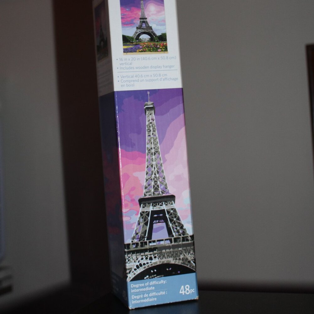Artist's Loft Paint-by-Number Kit Eiffel Tower 16 X 20” - Includes Wooden Hanger